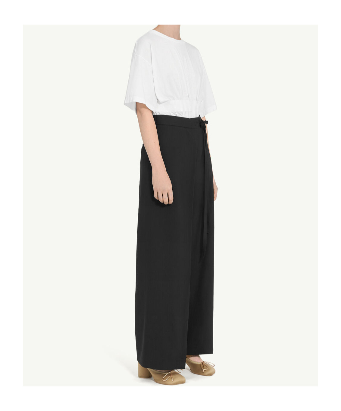 MM6 MAISON MARGIELA SINGLE-STITCH LOGO FLARED TROUSERS