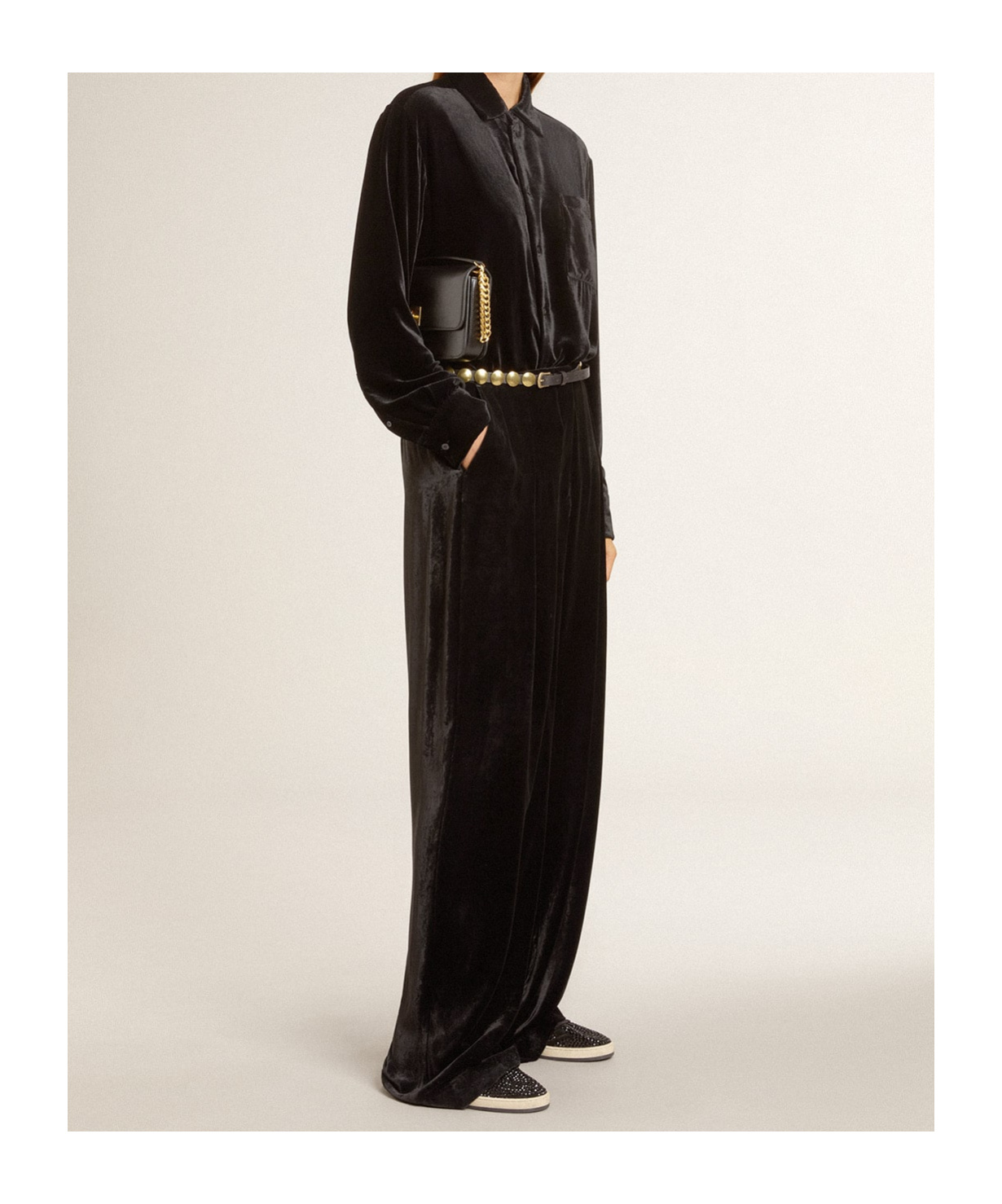 Golden Goose Elastic Inner Belt Casual Pants In Black
