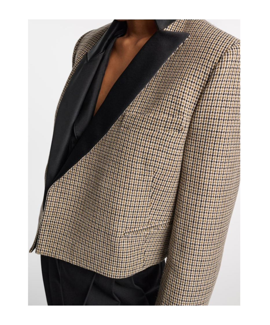 Shop Dorothee Schumacher Gaphic Elegance Cropped Blazer In Multicolor