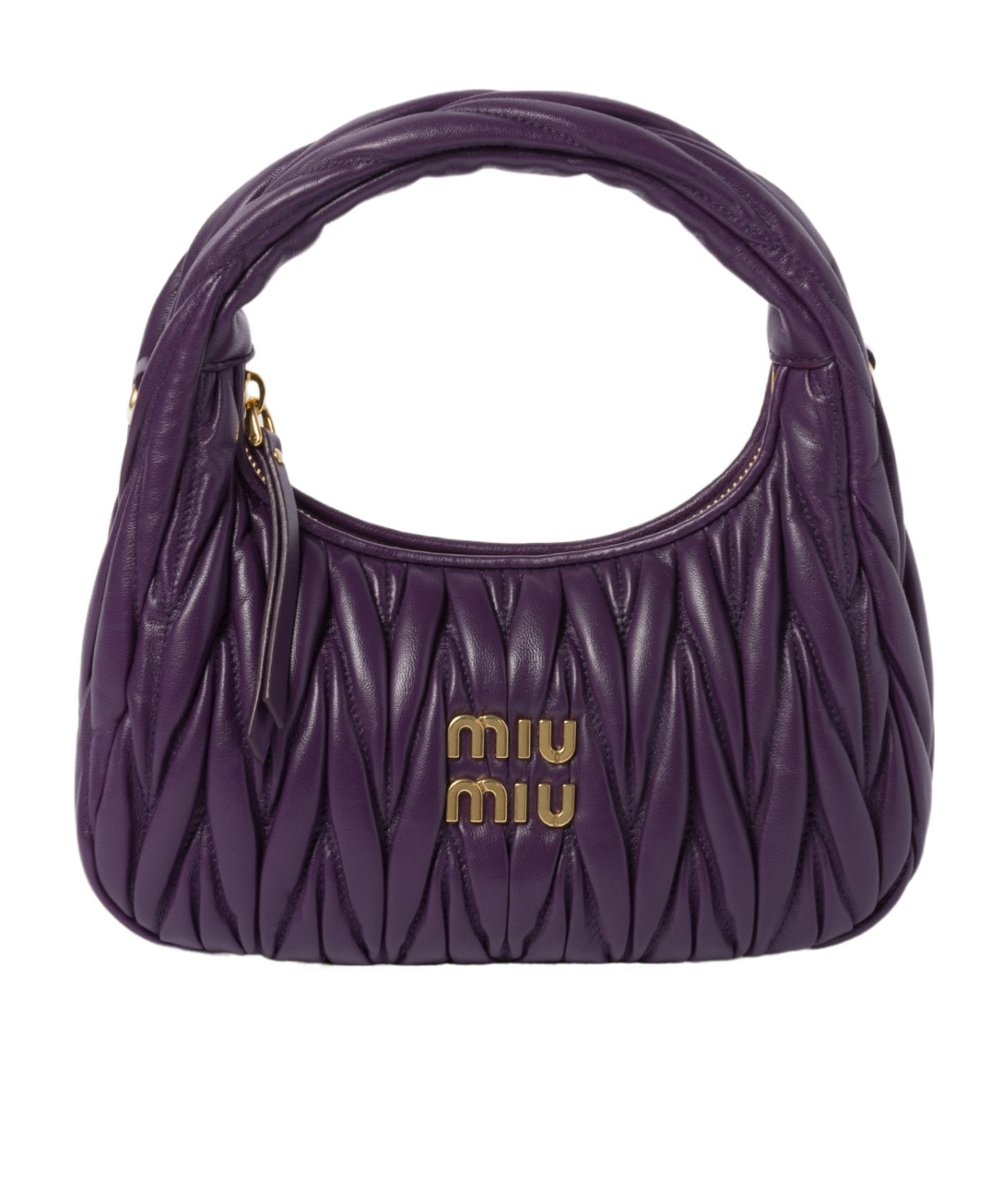 Miu Miu Mini Wander Quilted Leather Hobo Bag In Black