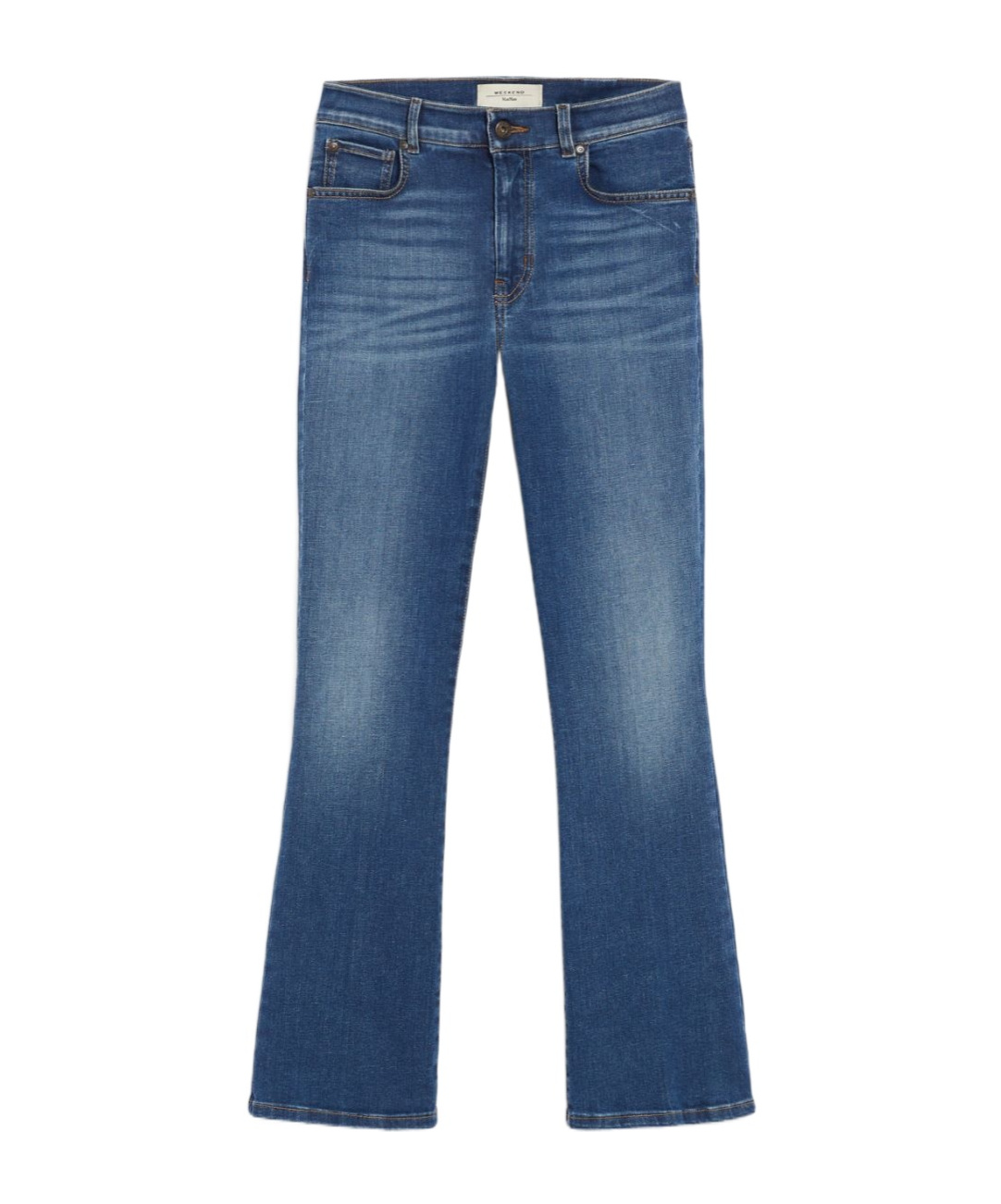 Shop Weekend Max Mara Stretch Denim Cropped Jeans In Blue