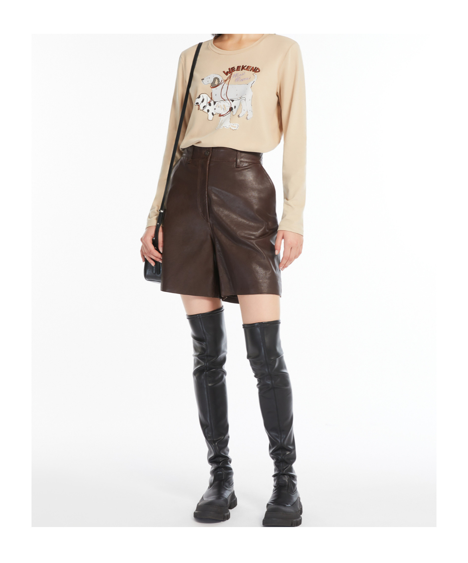 Weekend Max Mara Long-sleeved T-shirt In Nude