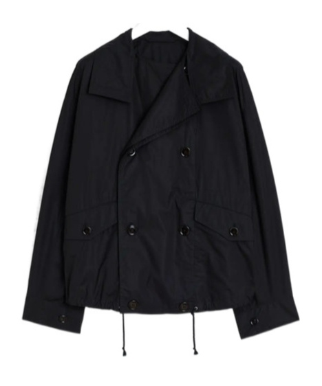 Lemaire Cotton Double-breasted Jacket In Black