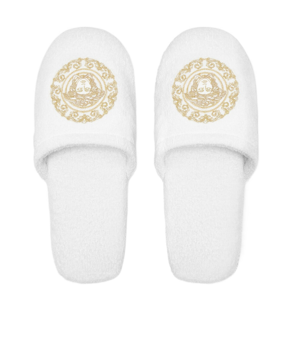 Versace Medusa Gala Slippers In White