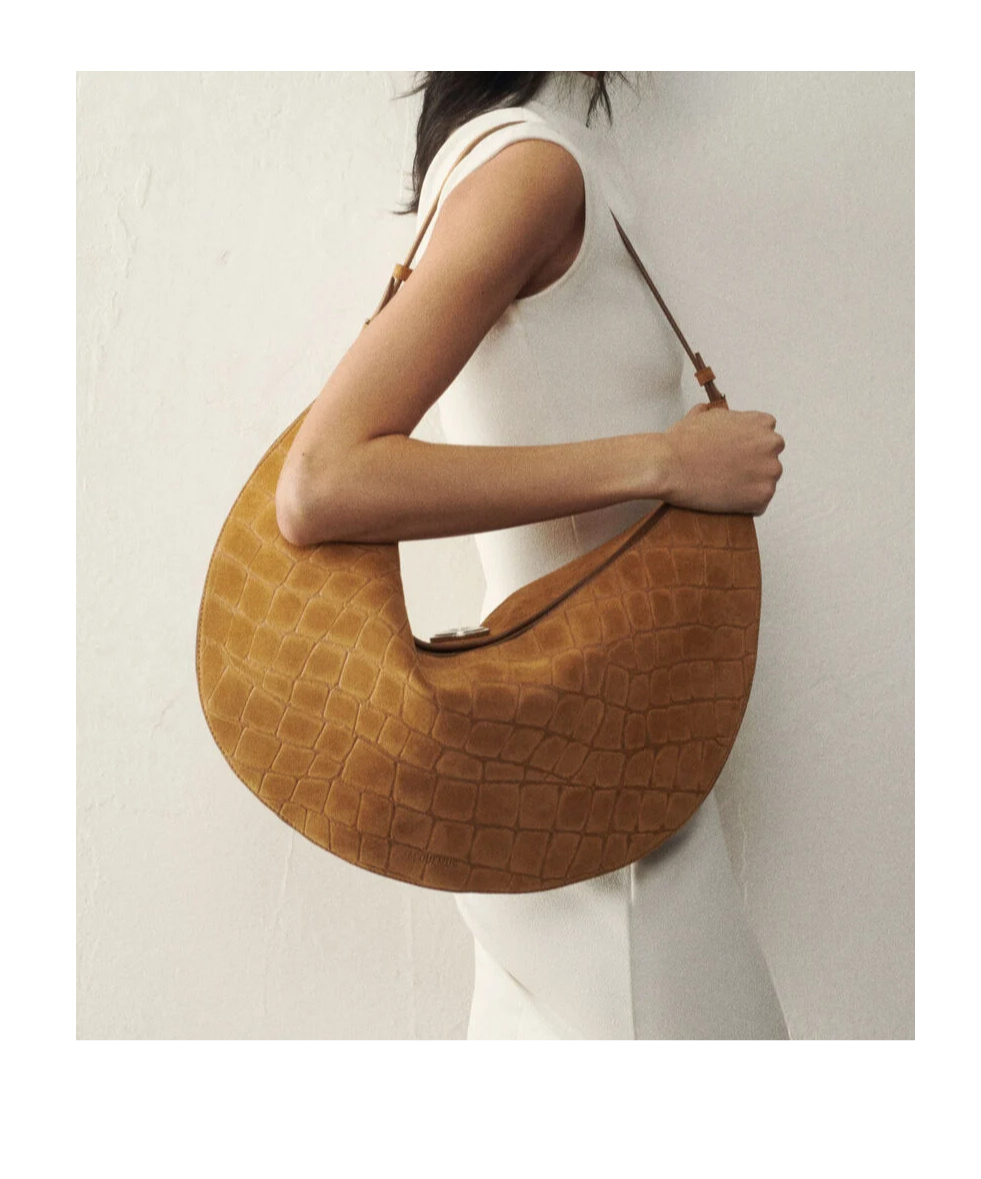Jacquemus Womens Camel The Ovalo Suede Shoulder Bag In Brown