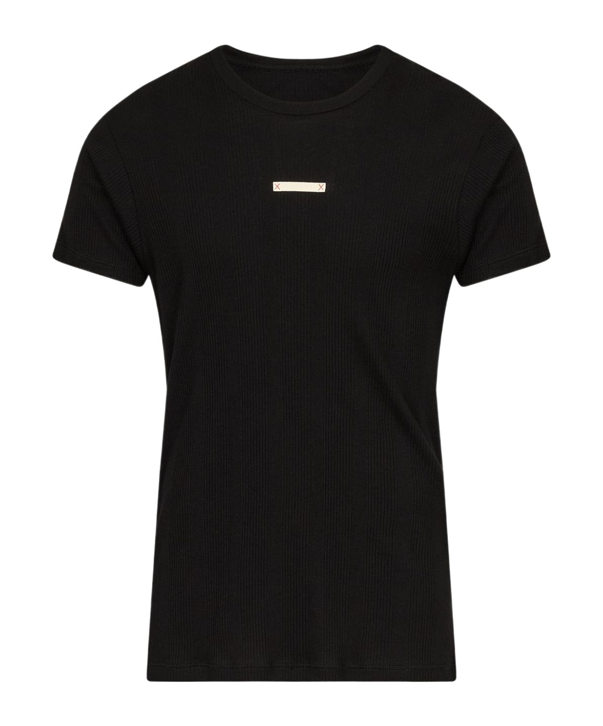 Maison Margiela T-shirt With Ribbed Fabric In Black