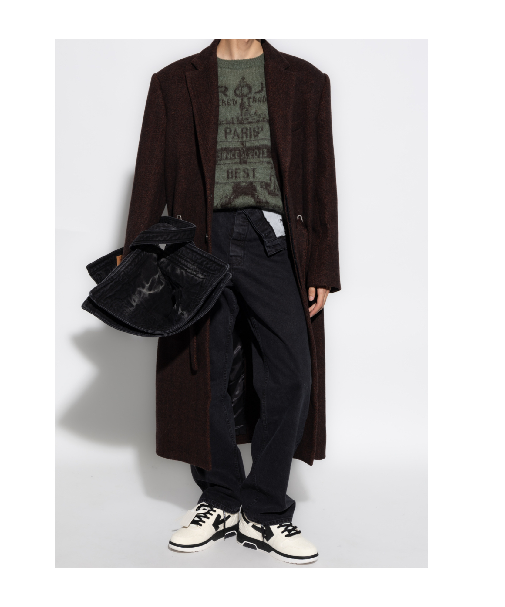 Y/project Y Project Paris Best Intarsia Crewneck Jmuper In Black