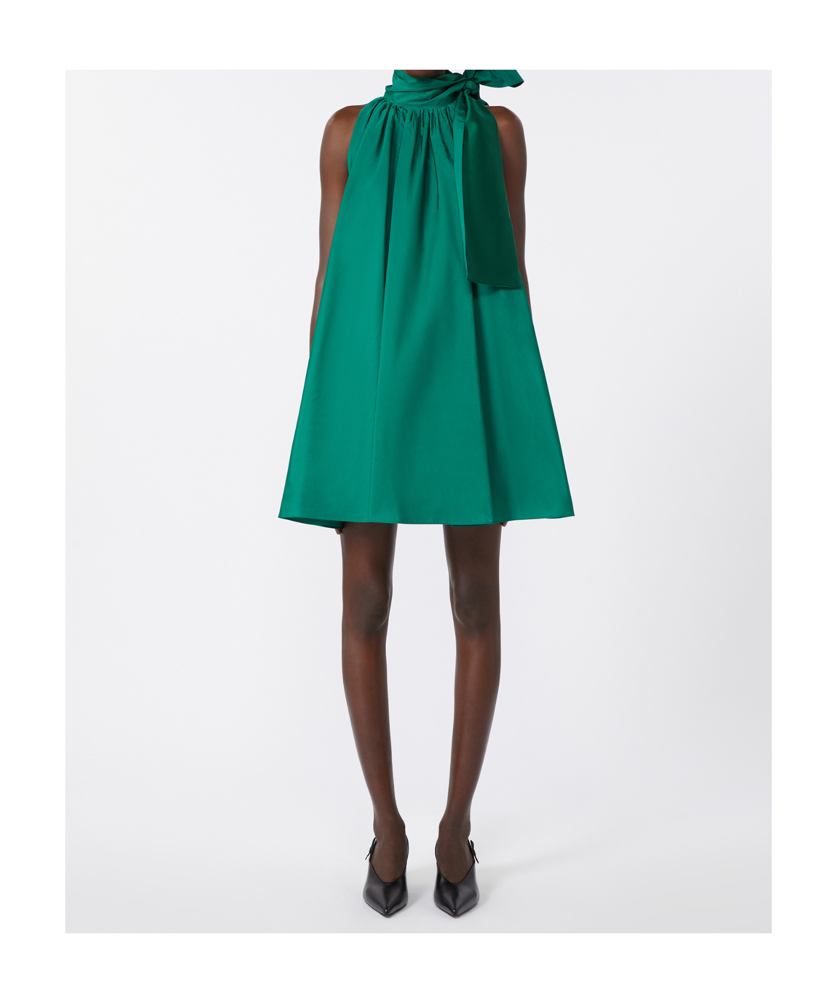 Max Mara Taffeta Dress In Green
