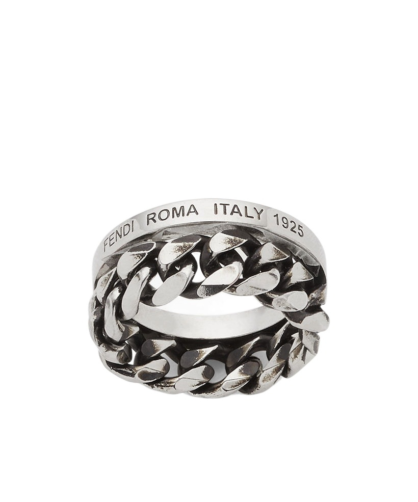 FENDI SILVER-COLORED RING