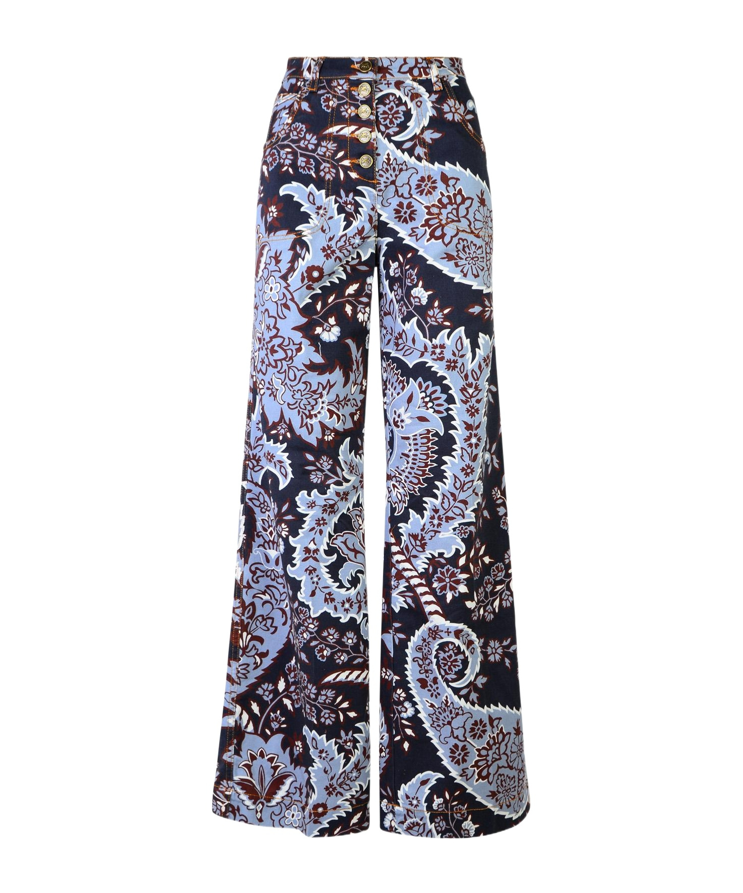 Shop Etro Floral-printed Logo Patch Trousers In Black