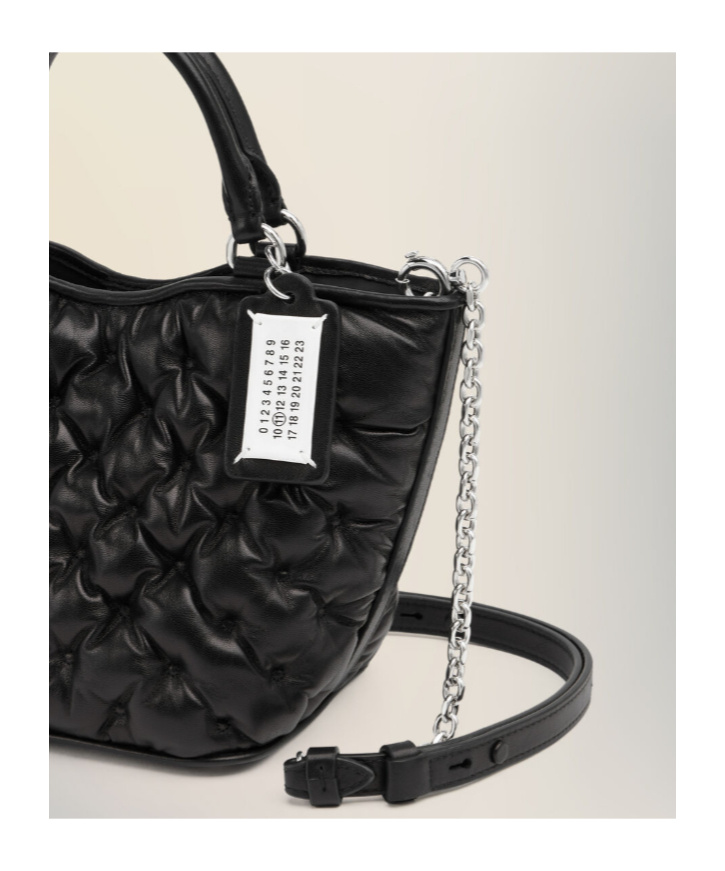 Maison Margiela Glam Slam Leather Tote In Black