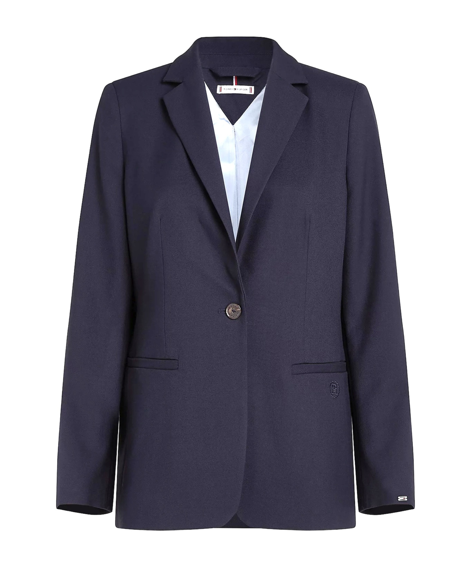 Tommy Hilfiger Th Monogram Stamp Single Breasted Blazer In Blue