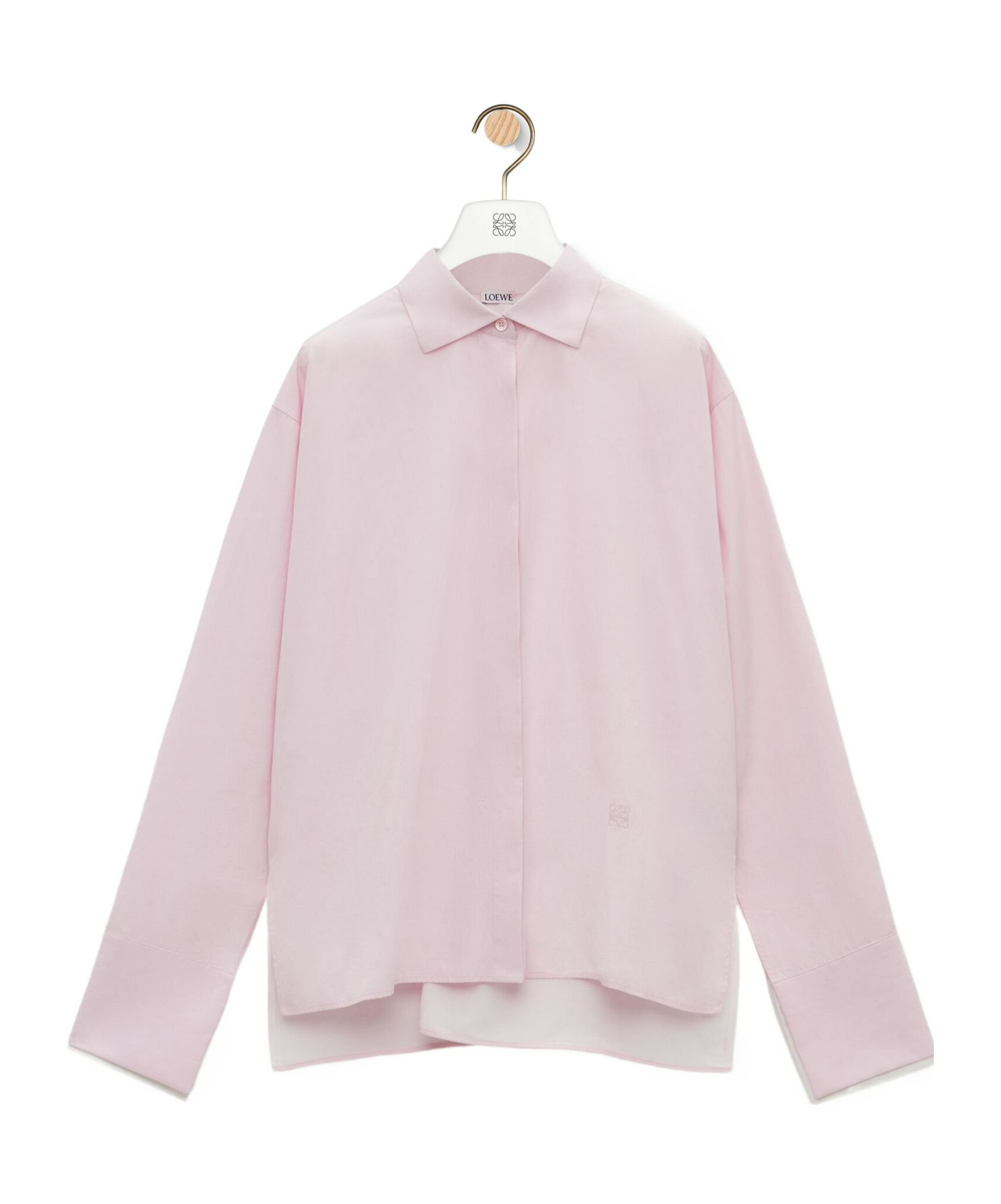 Loewe Womens Baby Light Pink Turn-up Long-sleeve Cotton-poplin Shirt In Purple