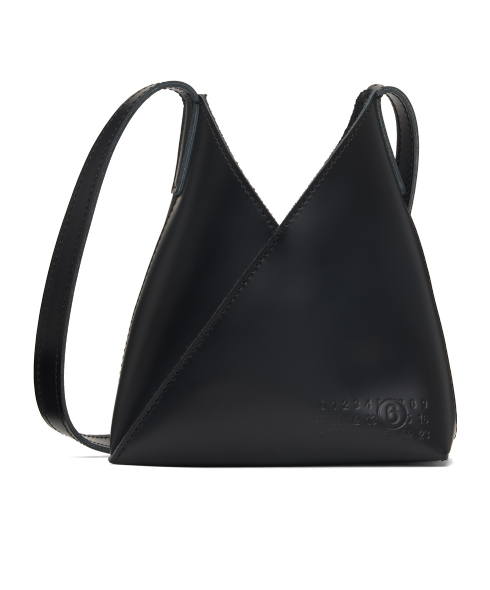Mm6 Maison Margiela Black Triangle 6 Shoulder Bag In Black