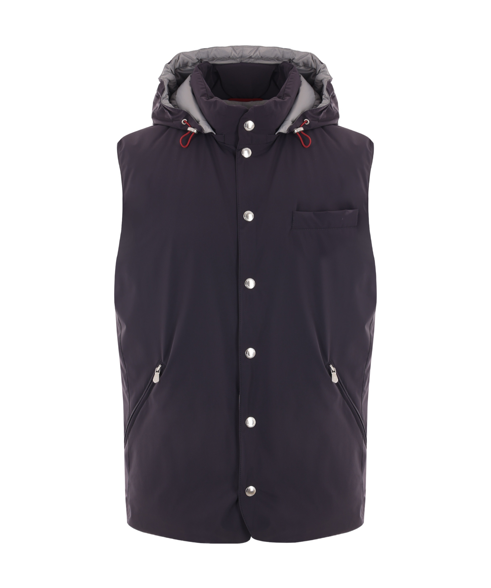 Brunello Cucinelli Hooded Down Gilet In Black