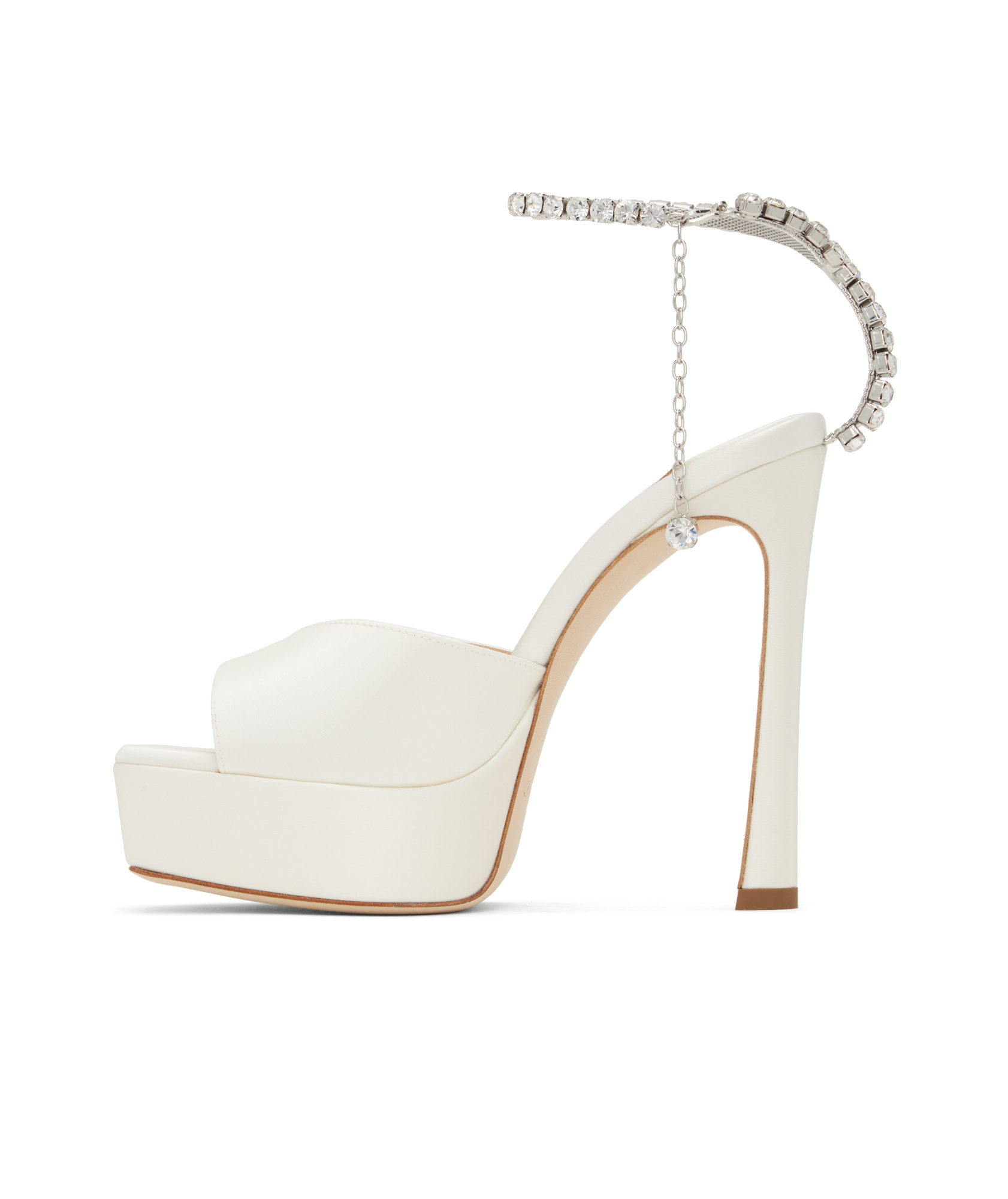 Jimmy Choo Saeda 125mm Crystal-embellished Sandals In Ivory