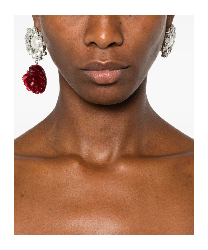 Magda Butrym Rose Crystal-embellished Earrings In Metallic