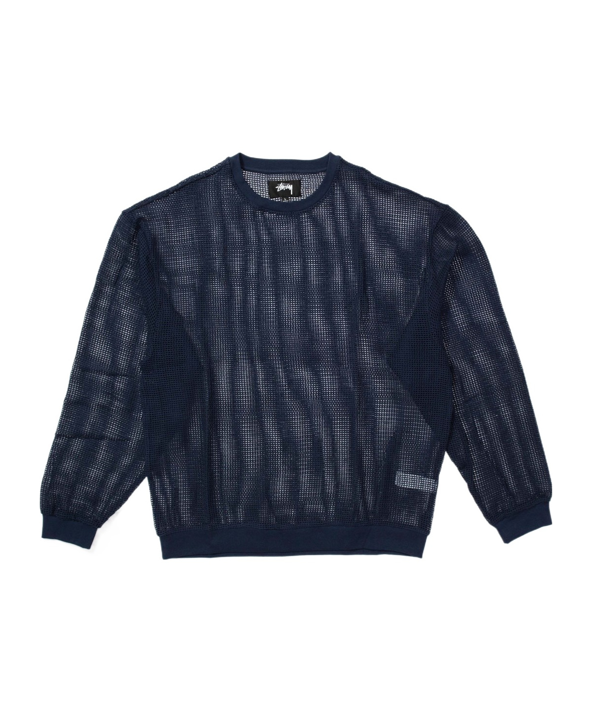 Stussy Mesh-panel Long-sleeved Jumper In Black