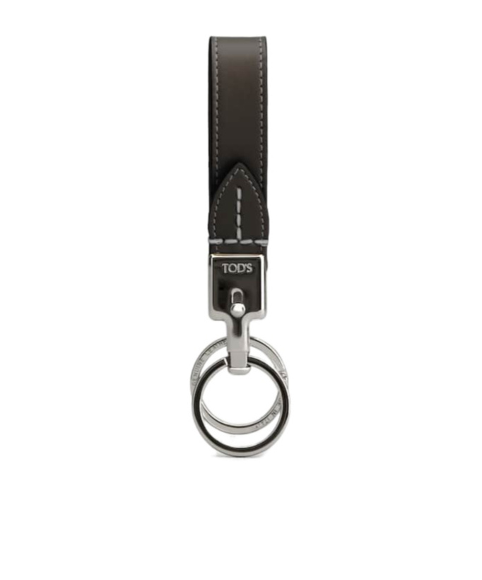 Tod's Classic Logo Engraved Keyring In Black