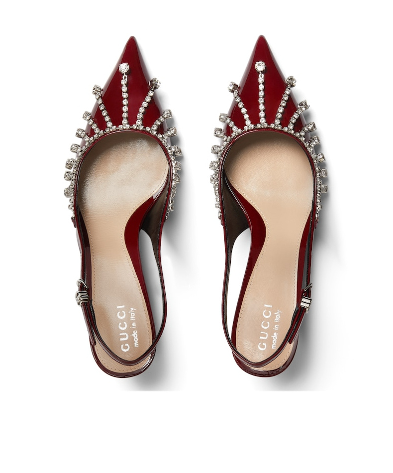 Gucci Crystal Chain High Heels In Multicolor