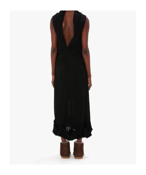 Shop Jw Anderson Twisted Sheer Dress In Black