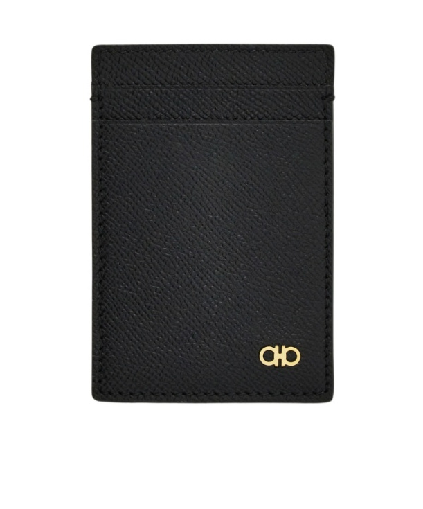 Ferragamo Gancini Card Holder In Black