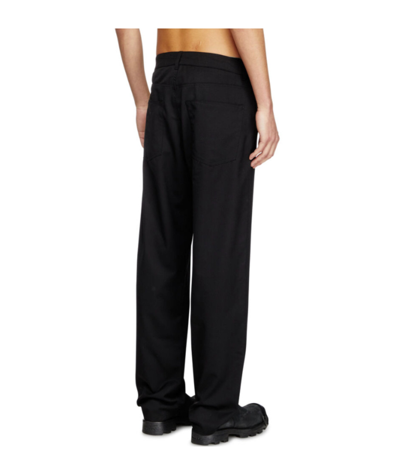 Diesel Belt-loop Casual Pants In Black