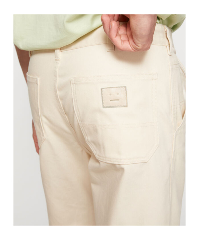 Acne Studios Patch Canvas Straight Trousers In White