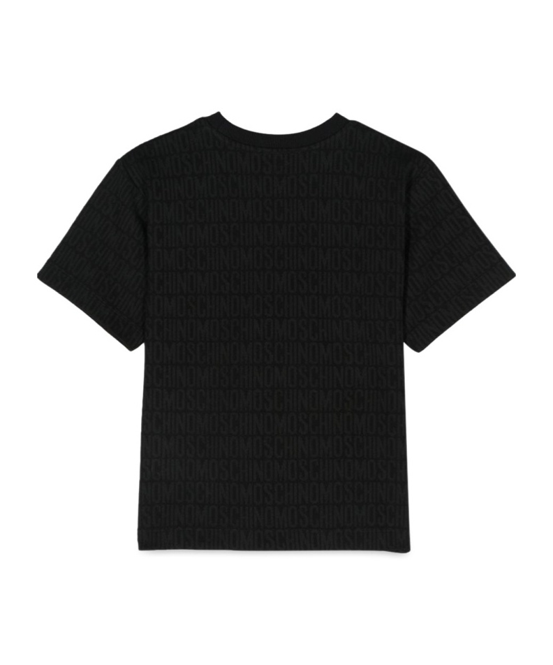 Moschino Open-necked Black Shirt In Black