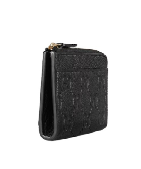 Gucci Emblem Series Card Holders In Black