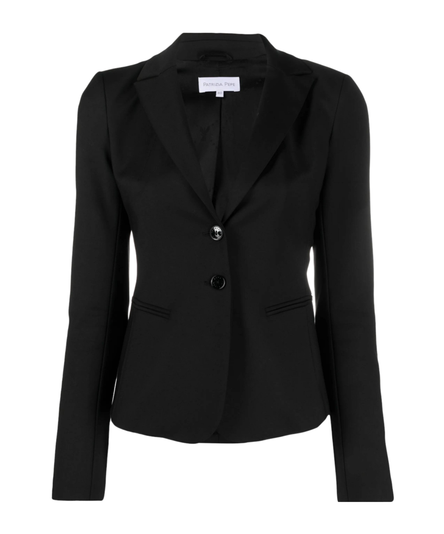 Patrizia Pepe Two-button Suit Jacket In Black