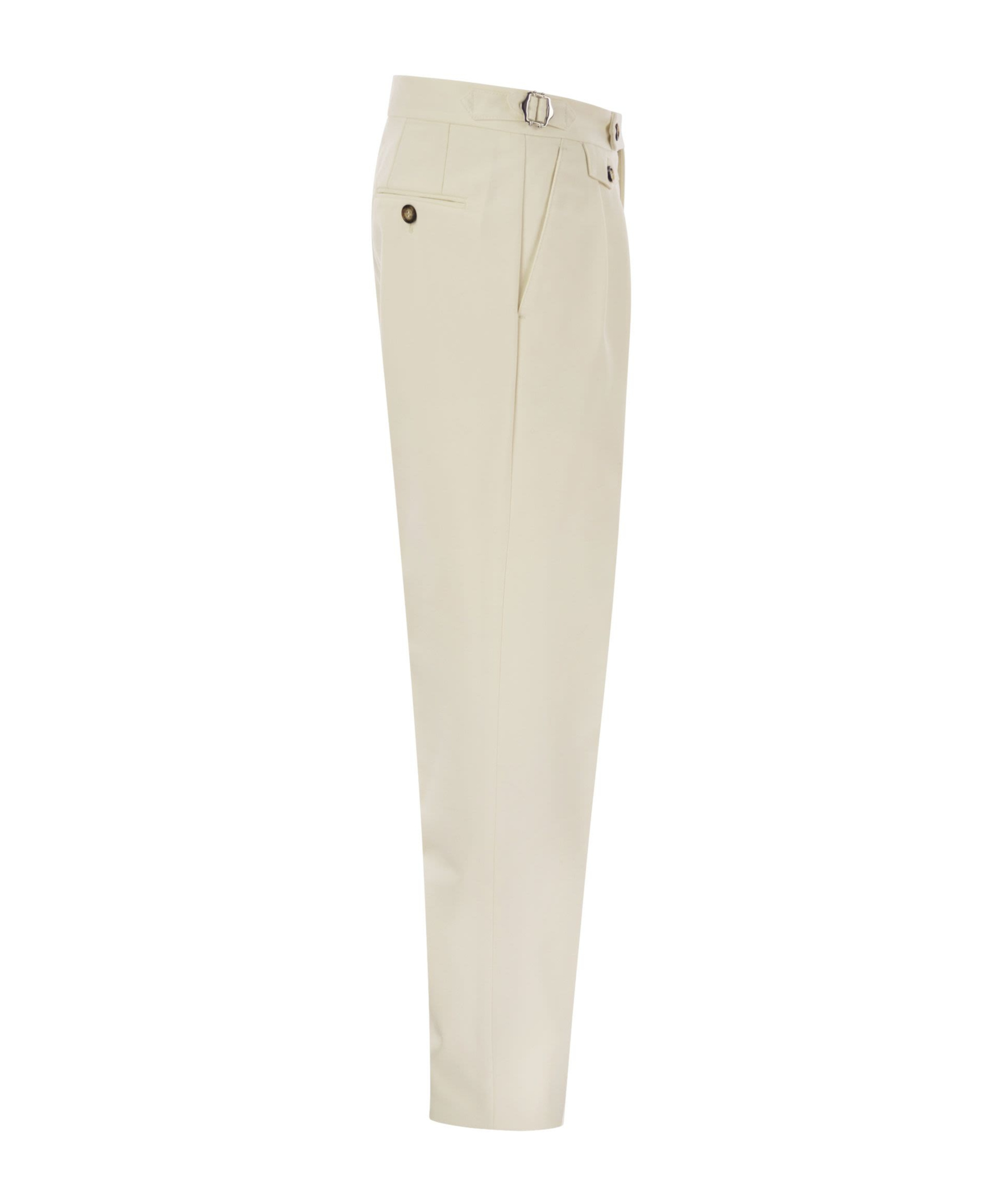 Brunello Cucinelli Cotton Corduroy Straight Pants In Nude