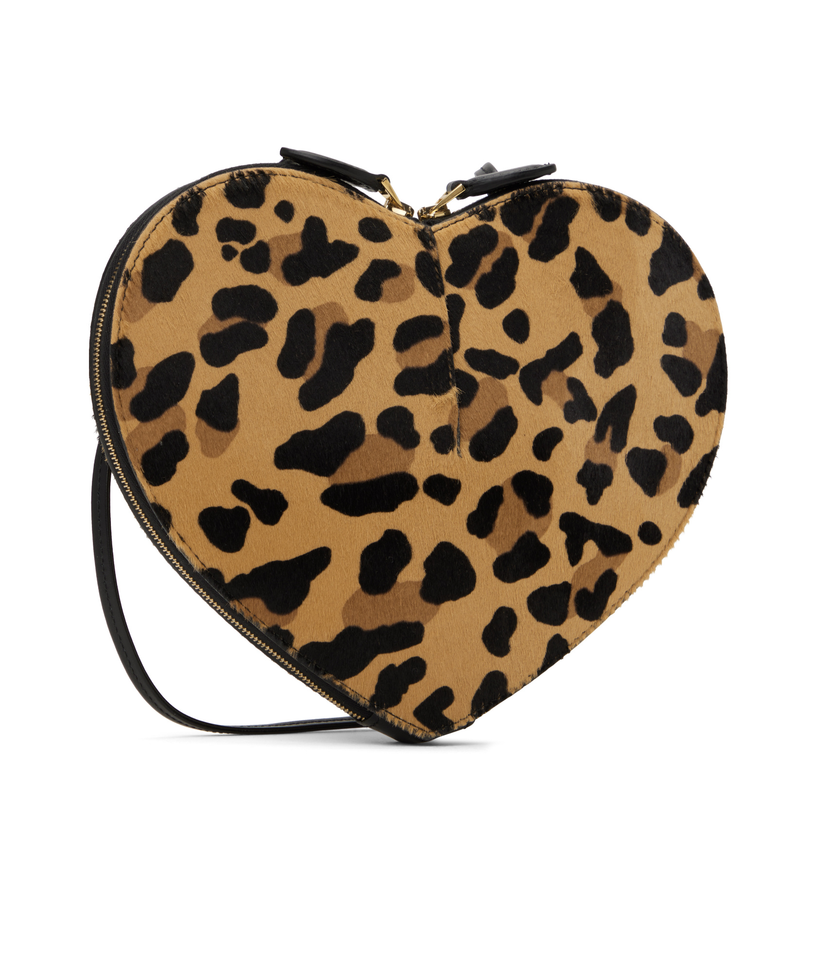 Alaïa Womens Alaia Le Coeur Leopard-pattern Brushed Leather Shoulder Bag In Black