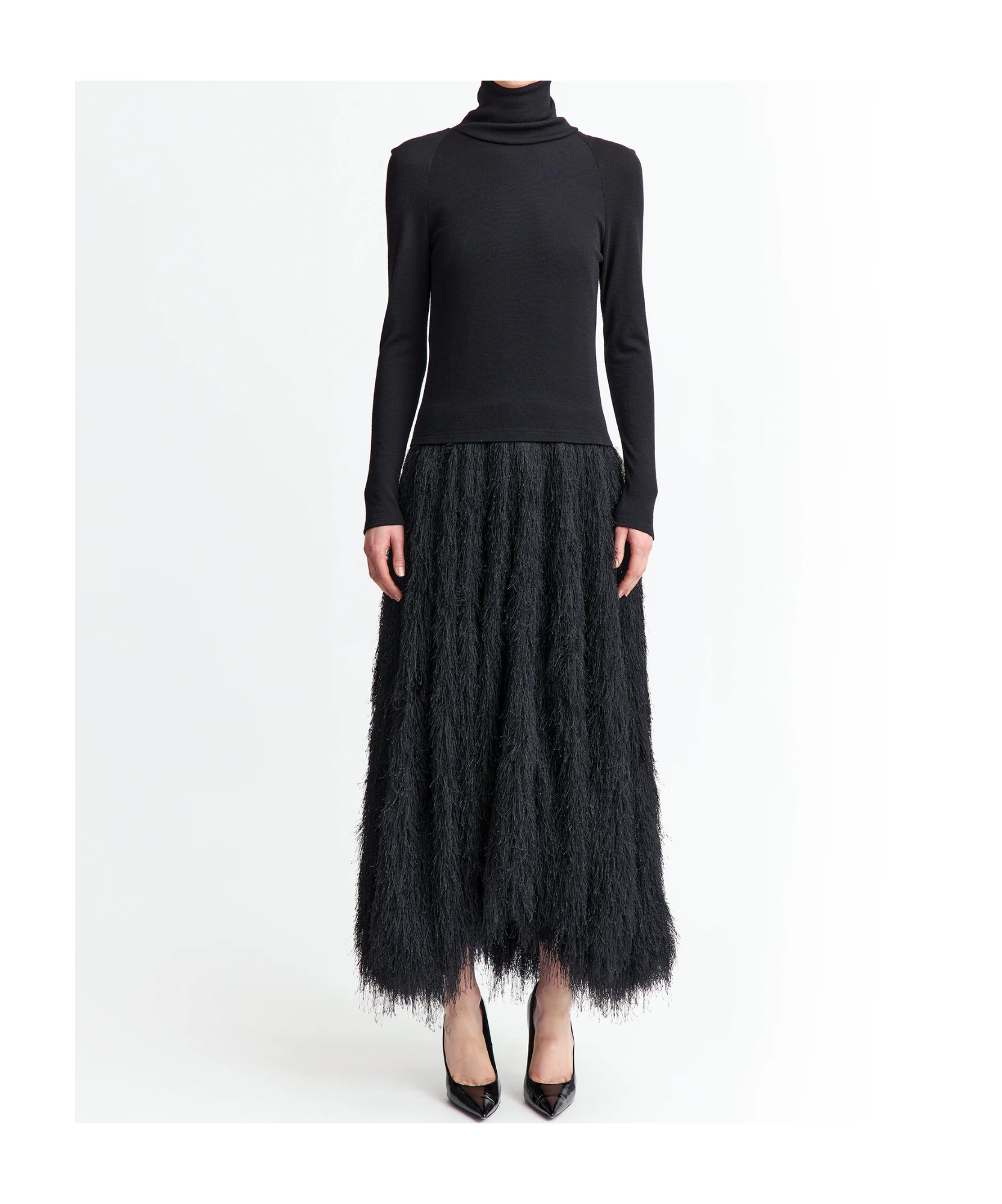 16arlington High-neck Long-sleeved Dress In Black