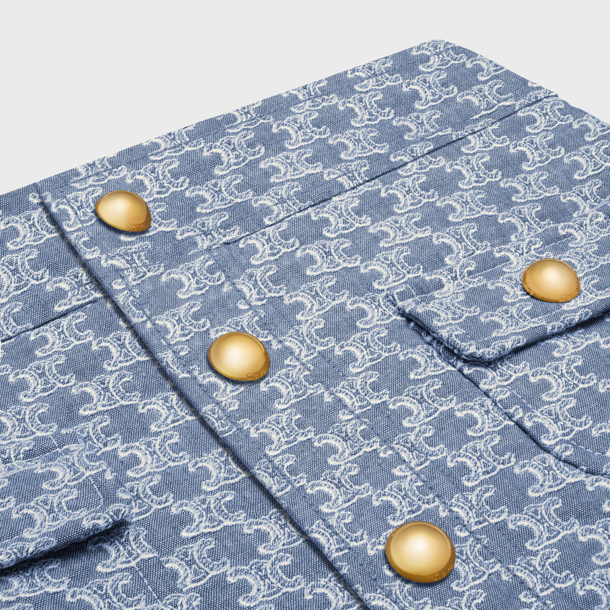 Celine Button-down Skirt In Blue