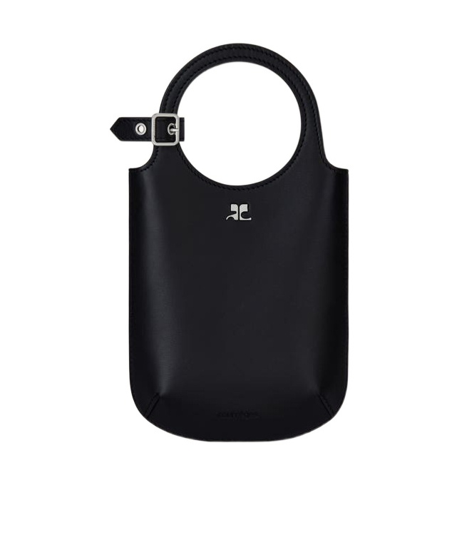 Courrèges Black Slim Holy Crossbody Bag In Black