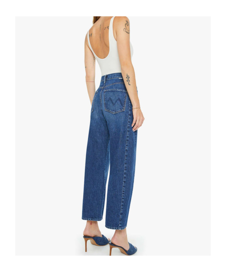 Mother The Ditcher Zip Flood Straight Leg Jeans In Blue
