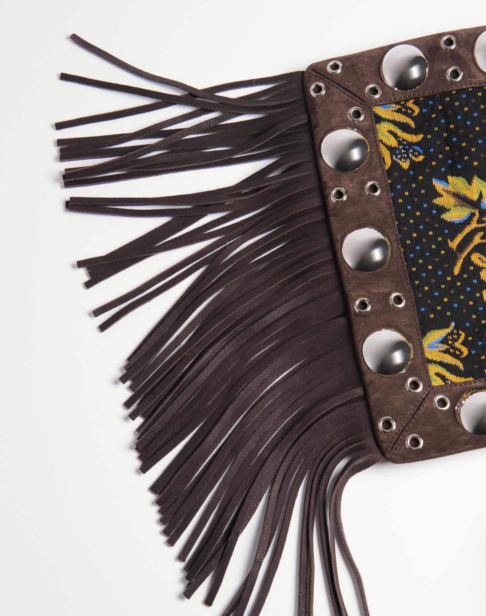 Valentino Nellcote Jacquard Fringed Crossbody Bag In Black