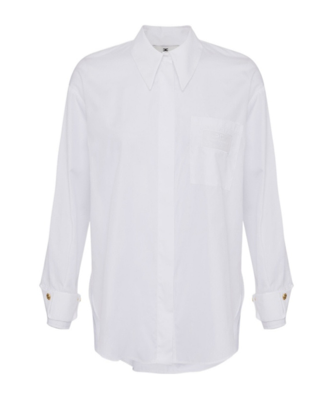 Elisabetta Franchi Shirt With Embroidered Pocket In White