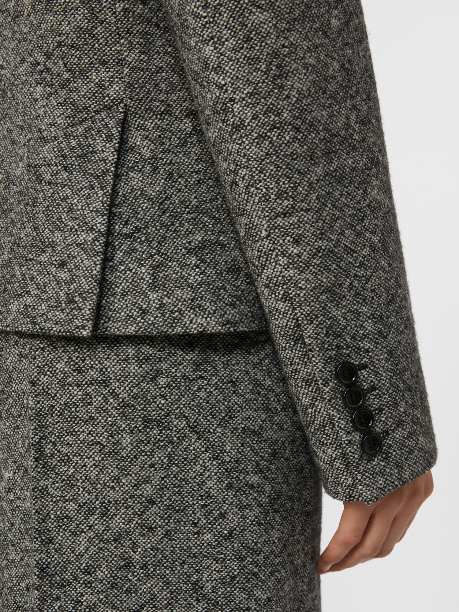 Max Mara Salmone Virgin Wool Blend Blazer In Gray