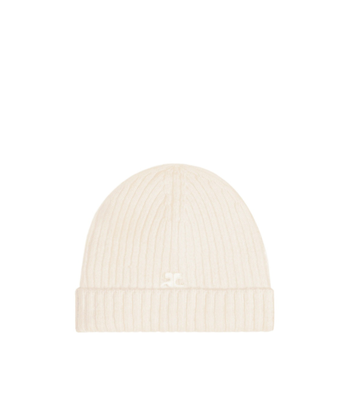 Courrèges Gerippte Beanie Mit Logo-patch In White