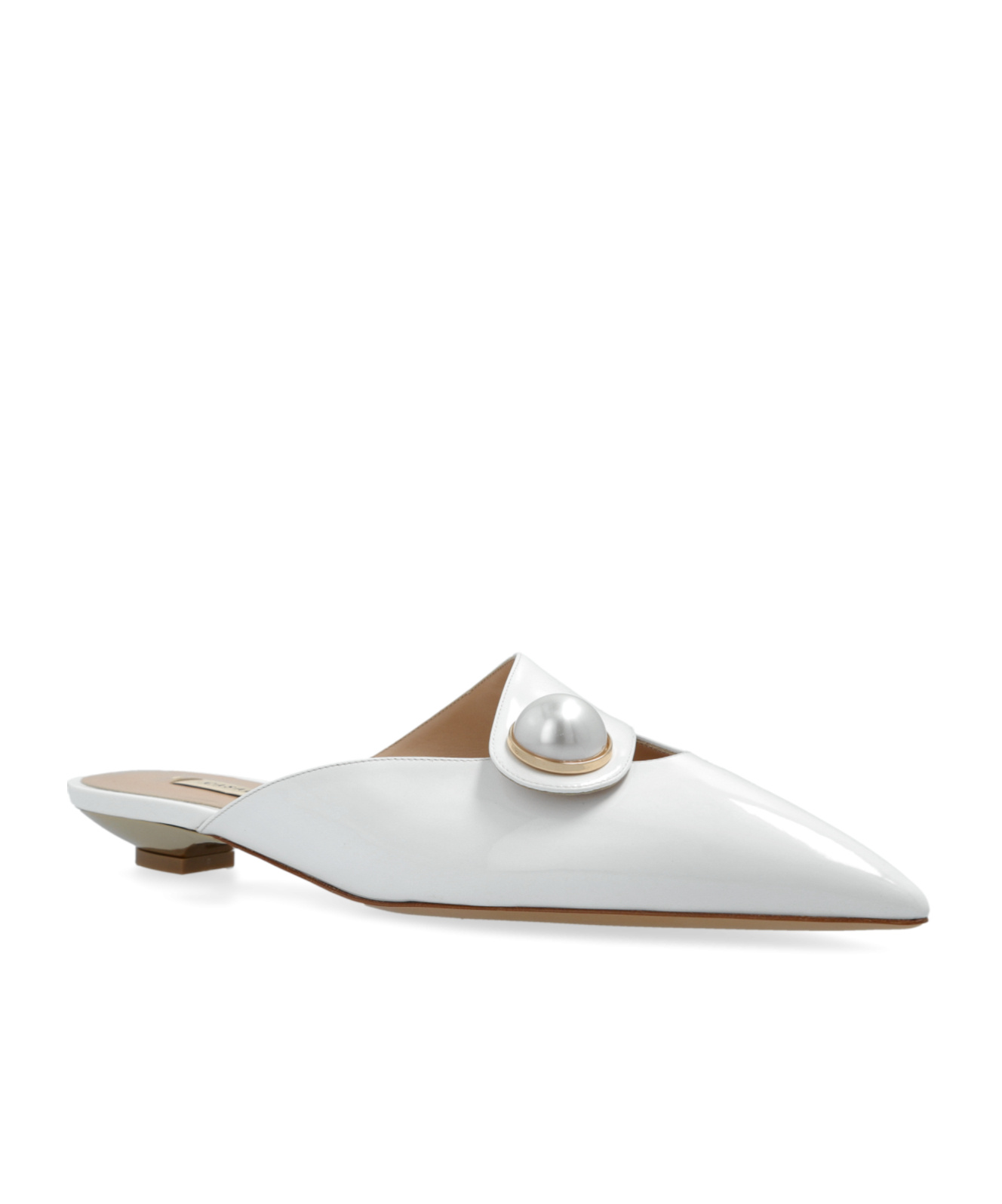 Casadei Blade Pointed Toe Mules In White