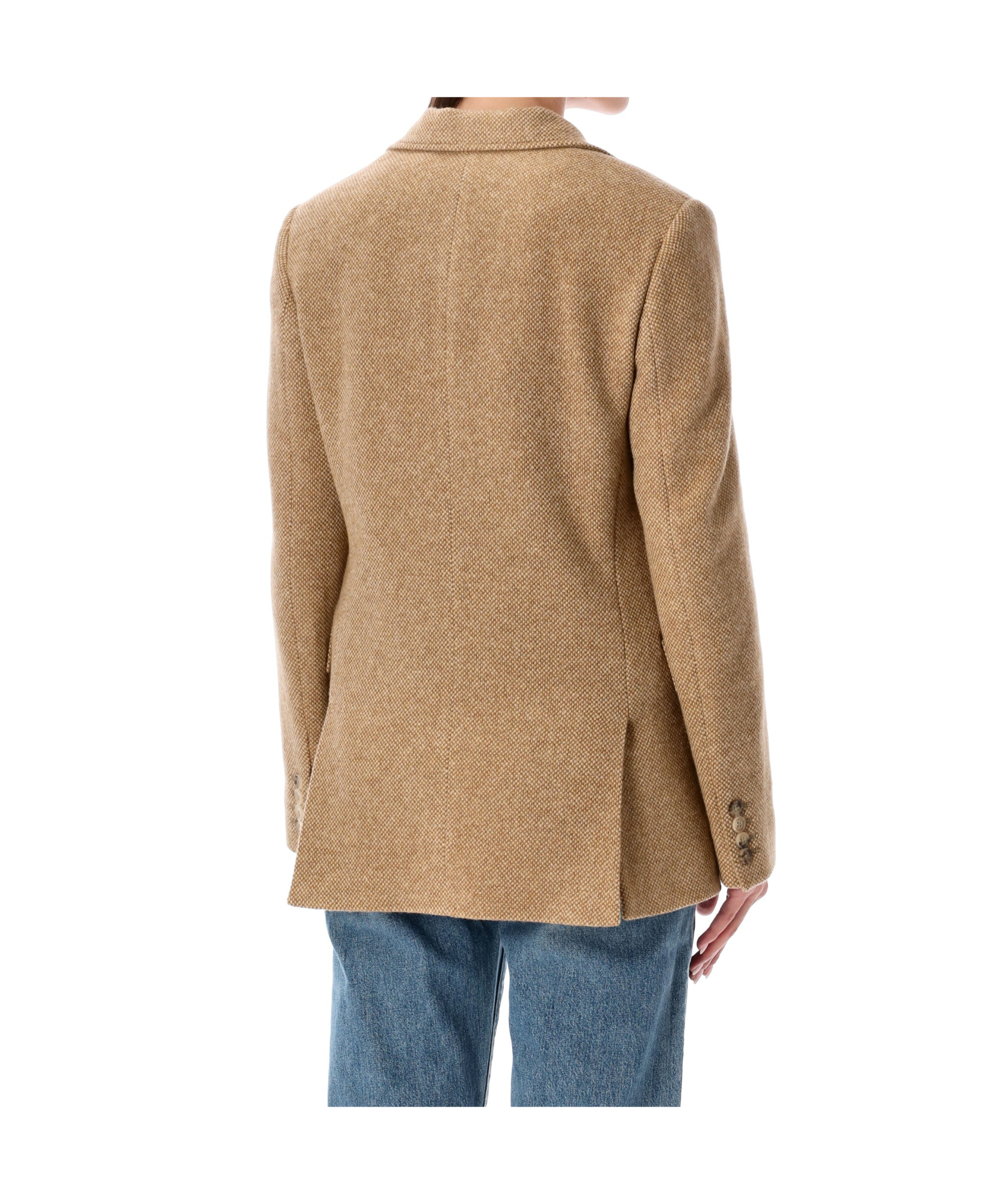 Ralph Lauren Collection Eli Basket-weave Tweed Jacket In Brown