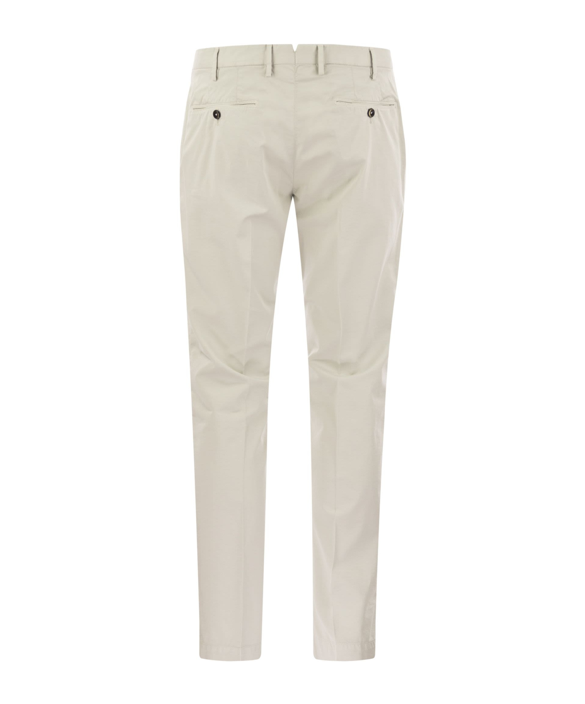Pt Torino Casual Trousers With Waist Belt Loop In White