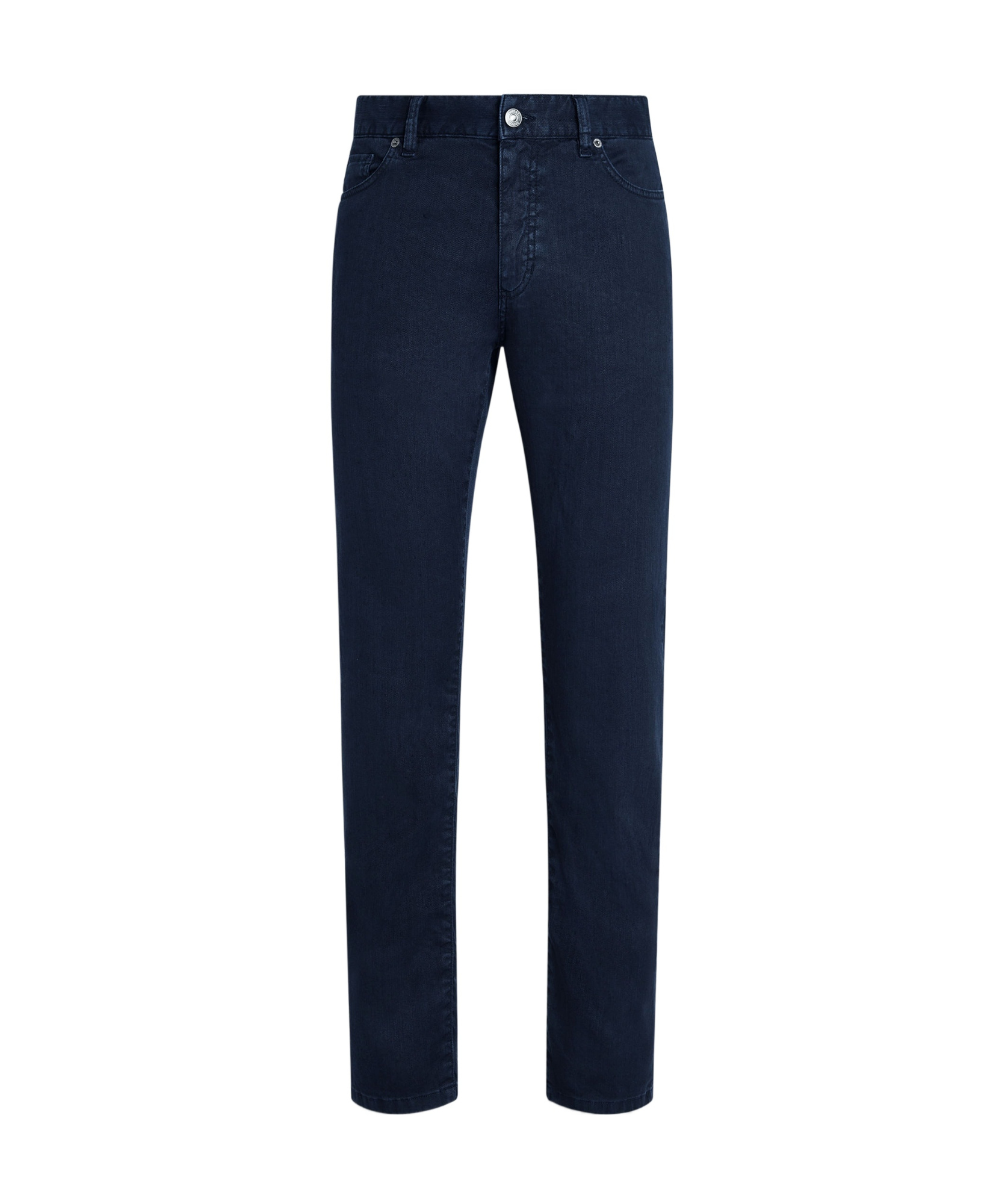 Shop Zegna Logo-patch Trousers In Navy Blue