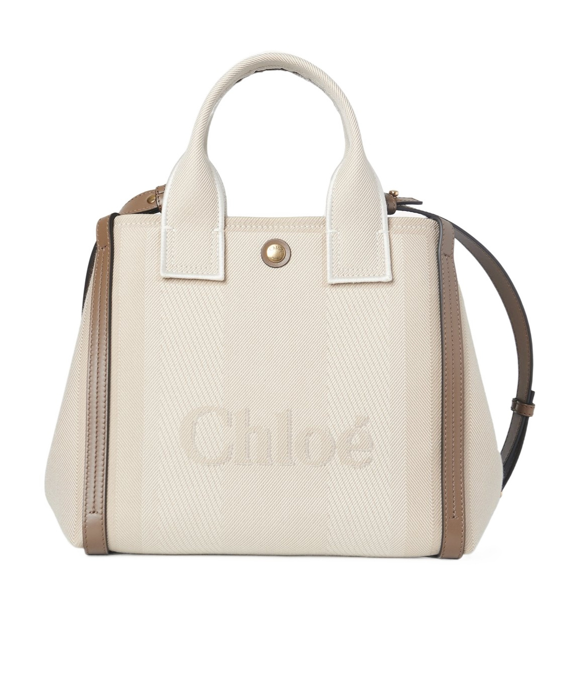 Chloé Carre Small Shoulder Bag In White