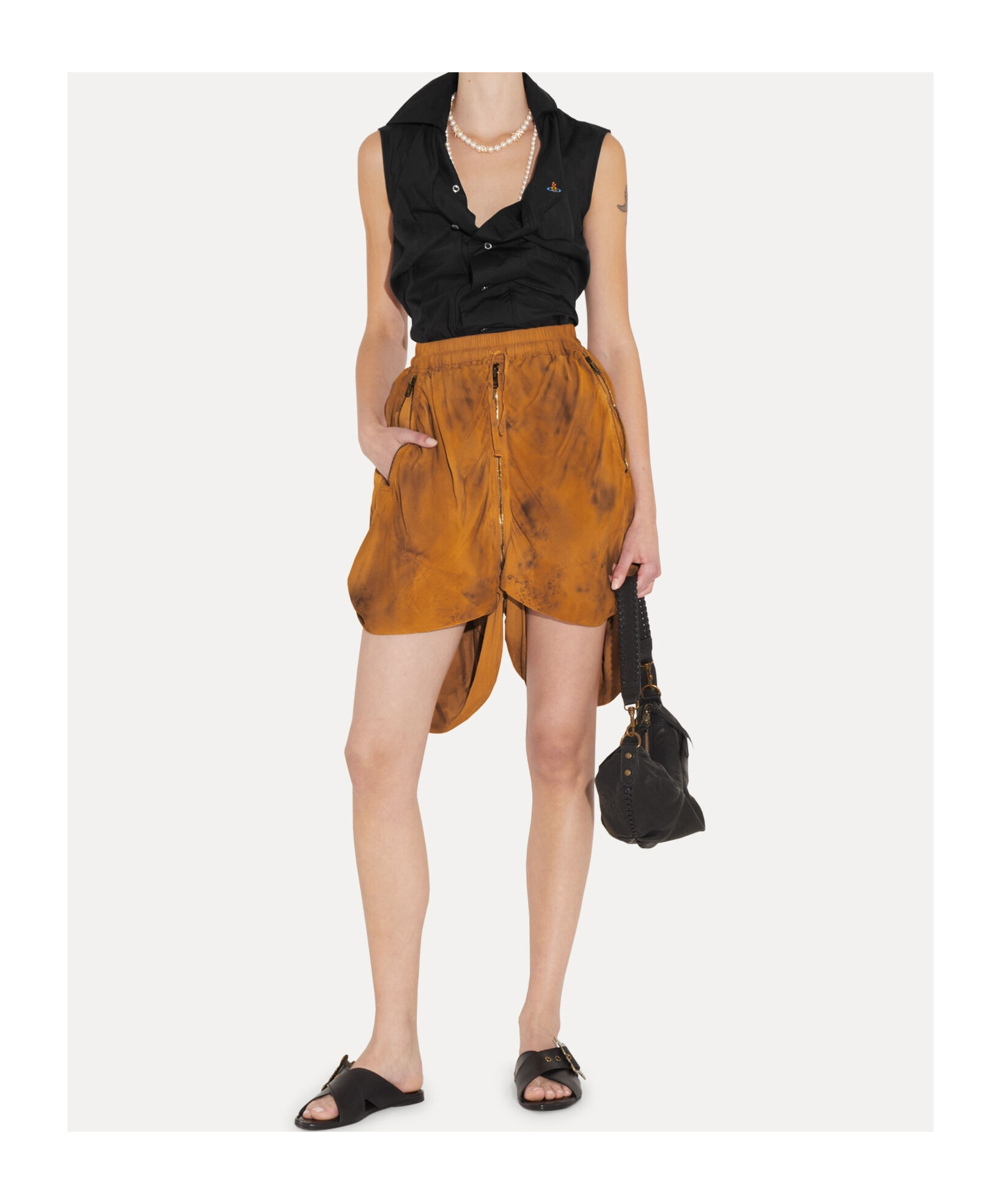 Vivienne Westwood Sleeveless Collared Shirt Button Detailing In Gray