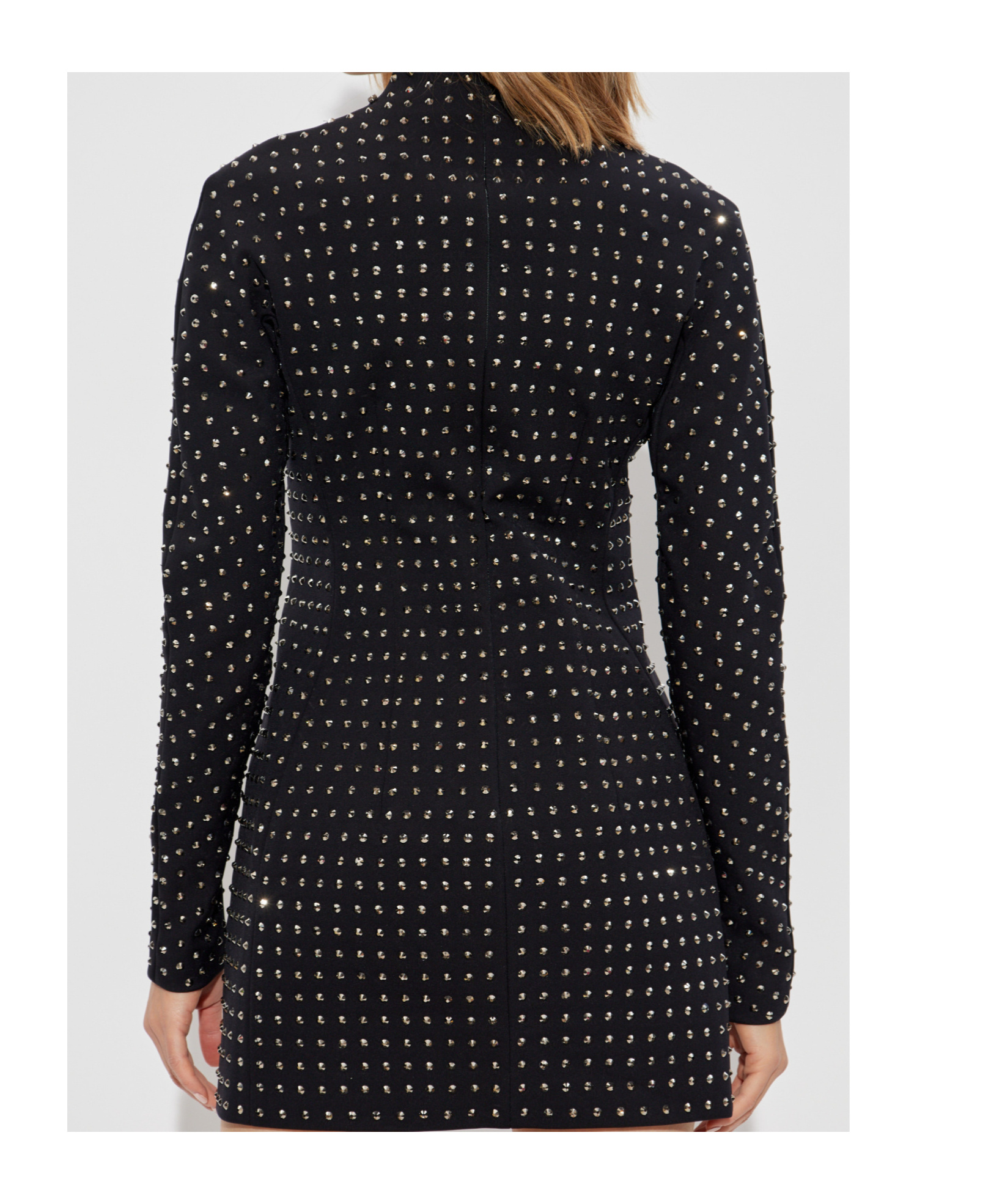 Sportmax Rhinestone-embellished Jersey Minidress In Black