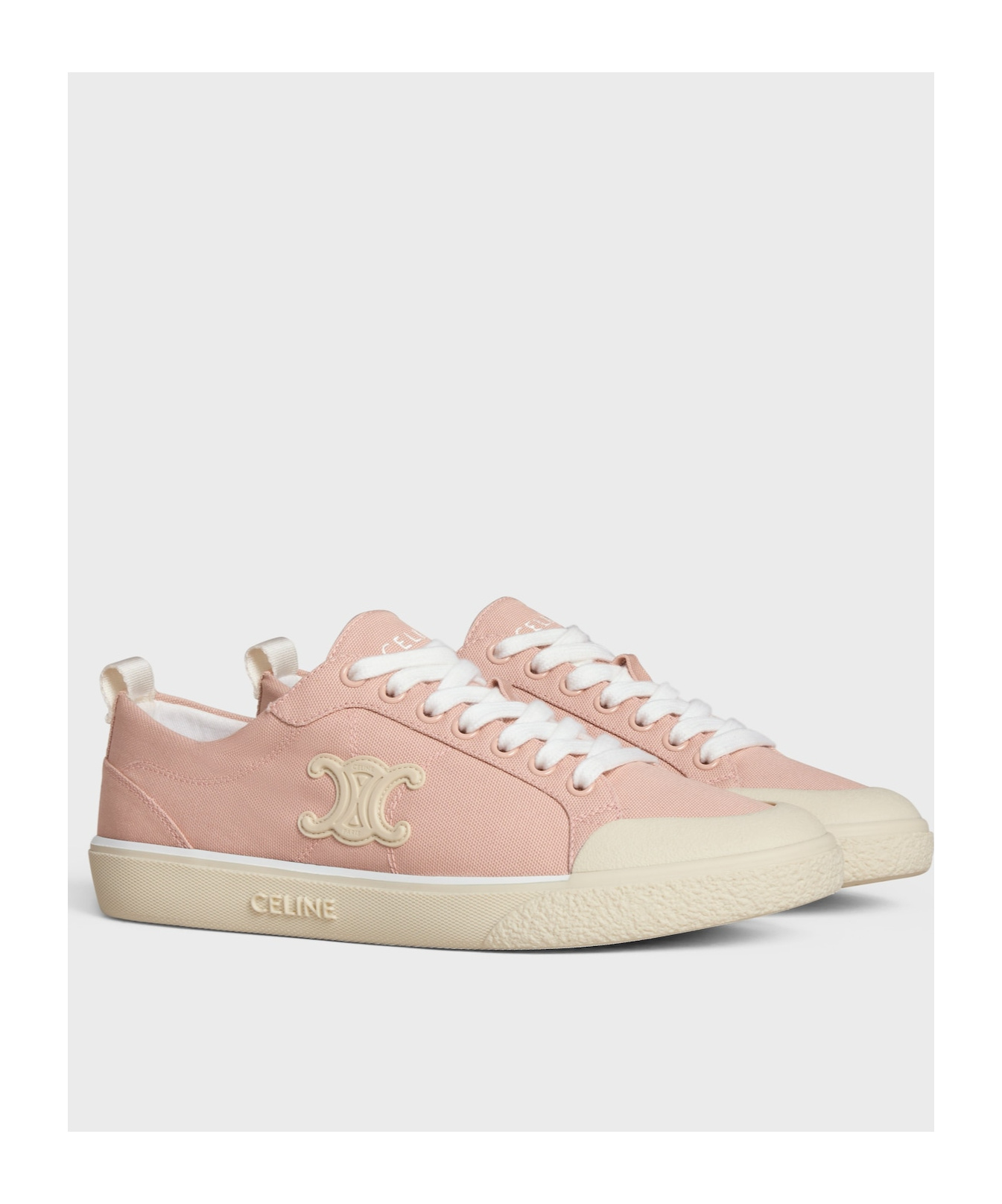Celine Alan Sneakers With Triomphe In Canvas In Rosewood