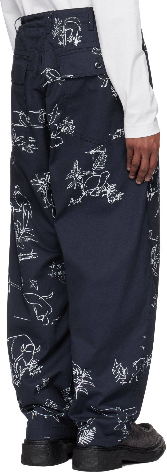 Engineered Garments Twill Casual Pants In Navy Blue